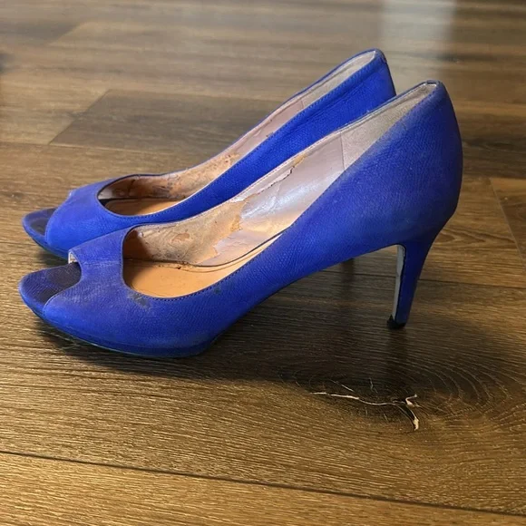 Blue peep toe heels - Picture 3 of 5